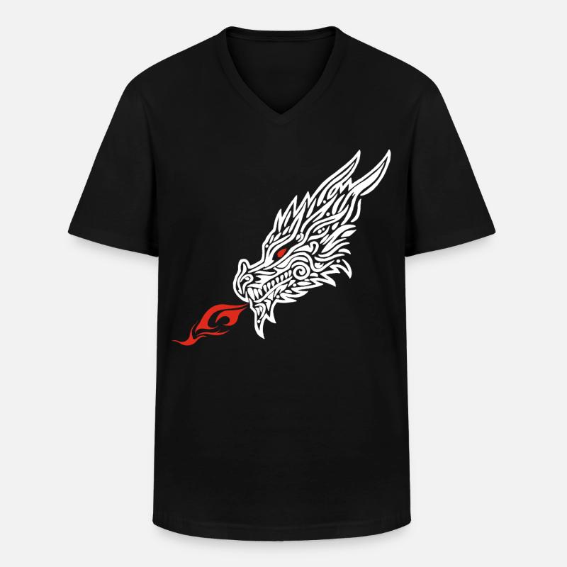 Drachenodem - Männer-T-Shirt mit V-Ausschnitt - Schwarz