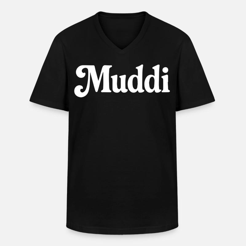 Muddi - Männer-T-Shirt mit V-Ausschnitt - Schwarz