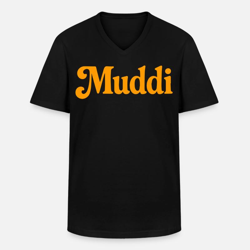 Muddi - Männer-T-Shirt mit V-Ausschnitt - Schwarz