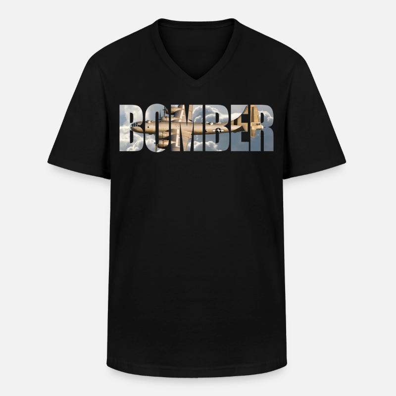 B-29 Superfortress - Männer-T-Shirt mit V-Ausschnitt - Schwarz