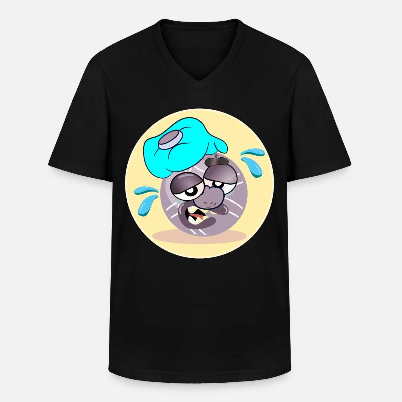 Pétanque Sommer Boule - Männer-T-Shirt mit V-Ausschnitt - Schwarz