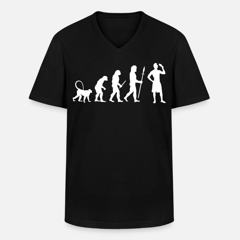 Évolution de la crème glacée - T-shirt col V Homme - noir