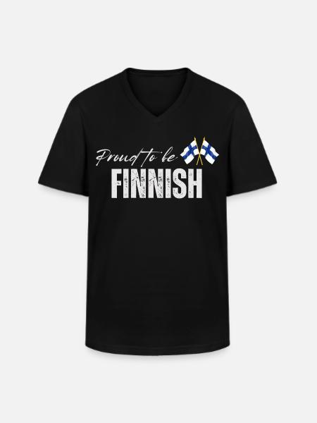 Proud Finn, I love Finland - Men's V-Neck T-Shirt - black