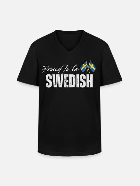 Proud Swede, I love Sweden - Men's V-Neck T-Shirt - black