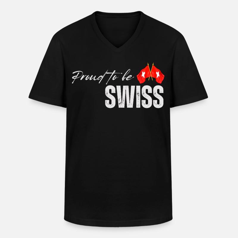 Stolzer Schweizer, ich liebe die Schweiz - Männer-T-Shirt mit V-Ausschnitt - Schwarz