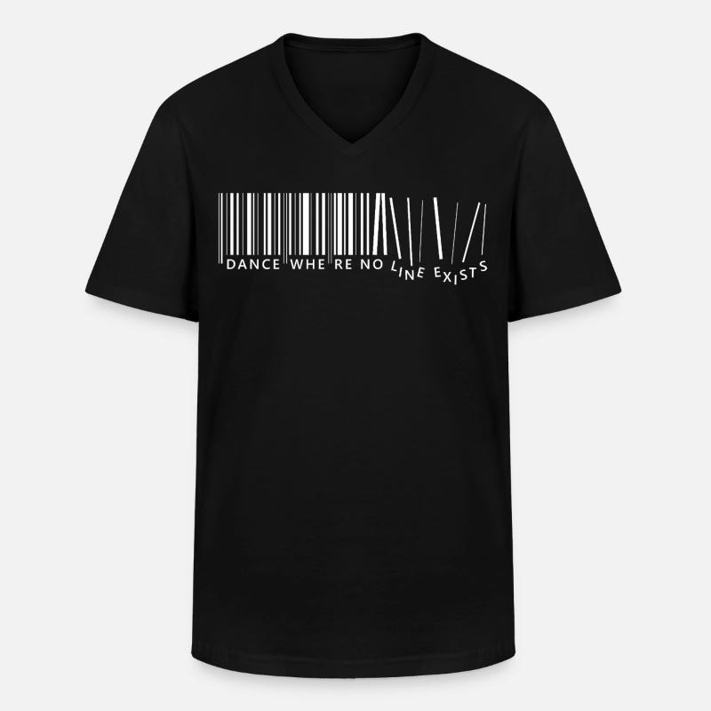 dance where no line exists - Männer-T-Shirt mit V-Ausschnitt - Schwarz