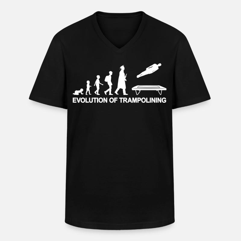 Evolution Trampolinist - Männer-T-Shirt mit V-Ausschnitt - Schwarz