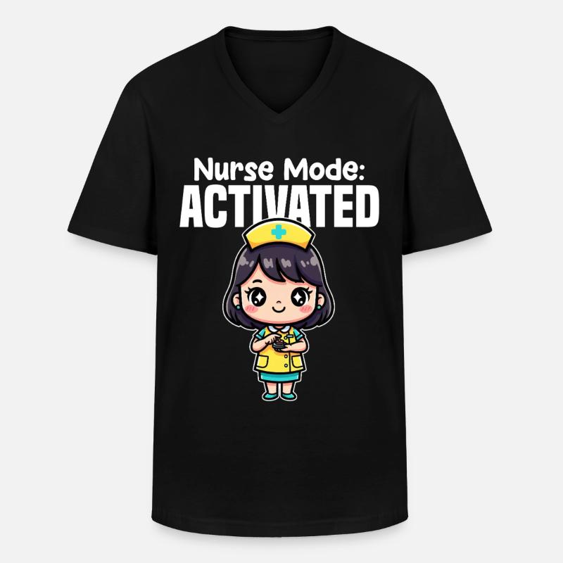 KRANKENSCHWESTER-MODUS AKTIVIERT - SCHWESTER-GESCHENK - Männer-T-Shirt mit V-Ausschnitt - Schwarz
