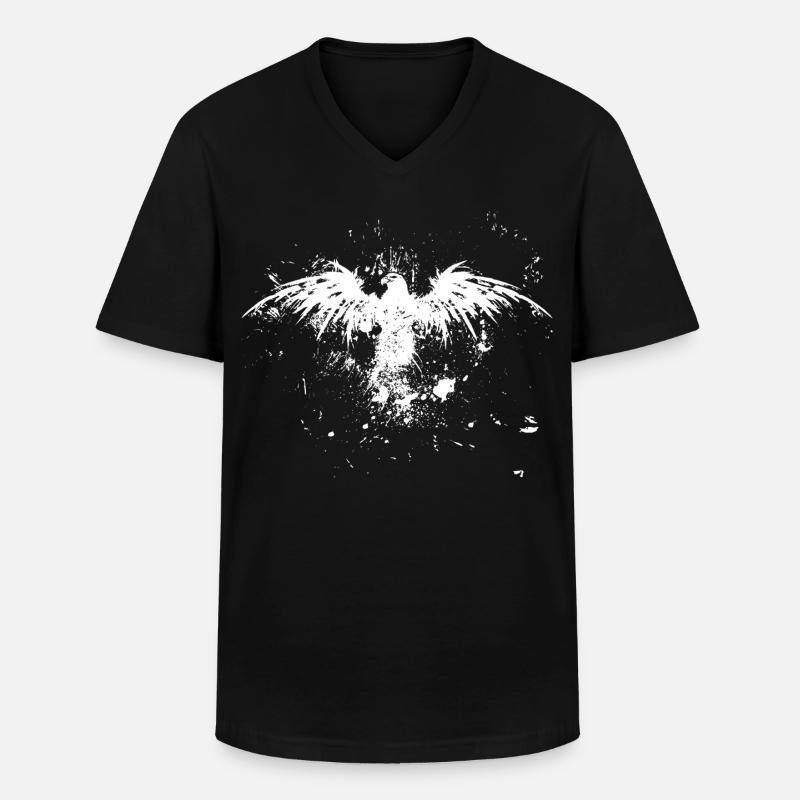Grunge Eagle Rise - Männer-T-Shirt mit V-Ausschnitt - Schwarz