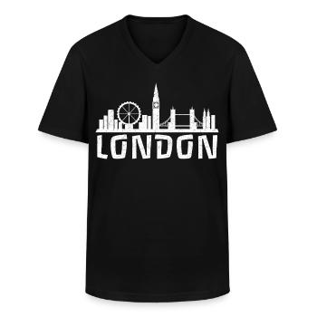 London Calling - Männer-T-Shirt mit V-Ausschnitt - Schwarz - Vorne - AI Model Male 178 dark (178cm)