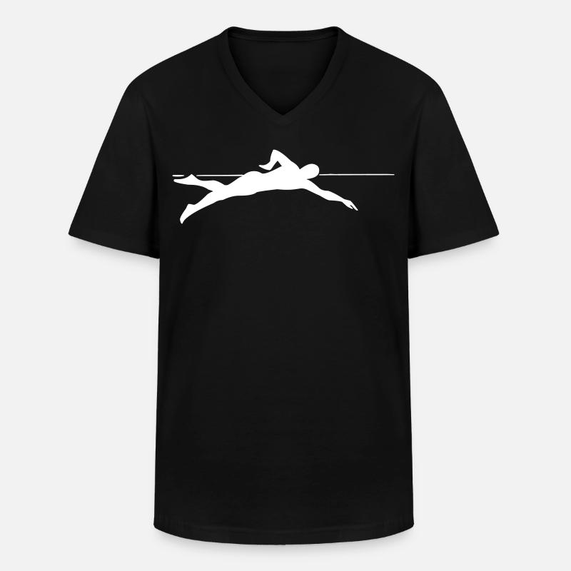 Dynamic Sprinter Line Graphics - Men's V-Neck T-Shirt - black