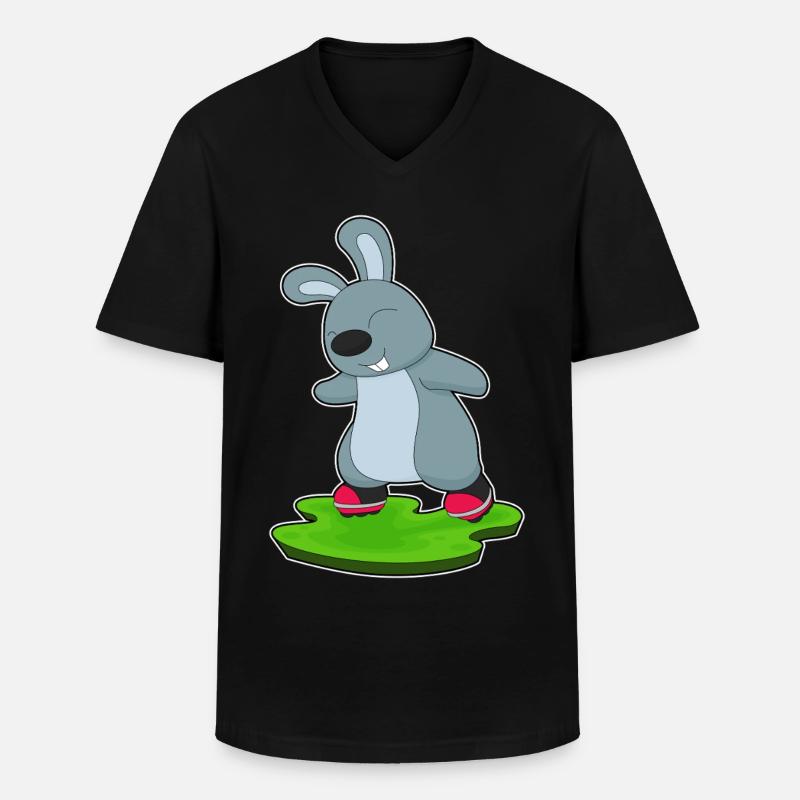 Hase Inline skating Inline skates - Männer-T-Shirt mit V-Ausschnitt - Schwarz