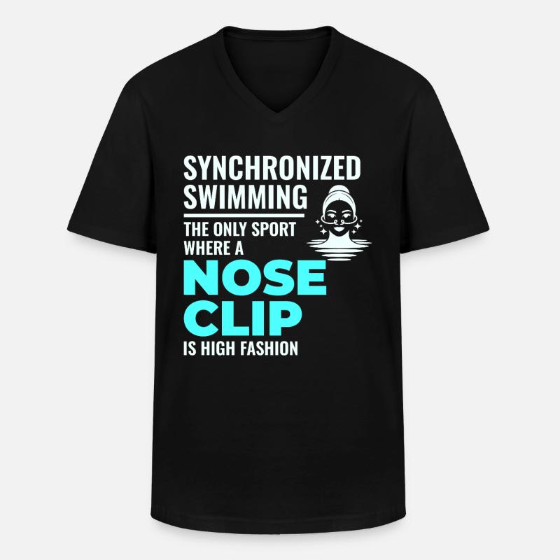 Synchronschwimmen Nasenklammer Mode - Männer-T-Shirt mit V-Ausschnitt - Schwarz