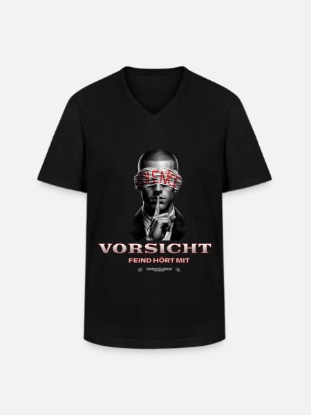 Funny vow of silence - Men's V-Neck T-Shirt - black