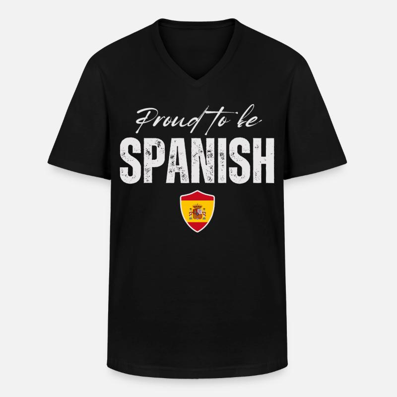 Spanischer Stolz, ich liebe Spanien - Männer-T-Shirt mit V-Ausschnitt - Schwarz