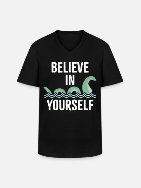 Croyez en vous - T-shirt col V Homme - noir