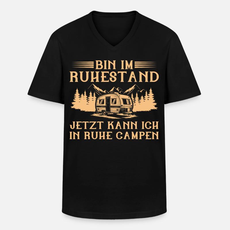 Bin im Ruhestand - Wohnwagen Camping Rentner - Männer-T-Shirt mit V-Ausschnitt - Schwarz
