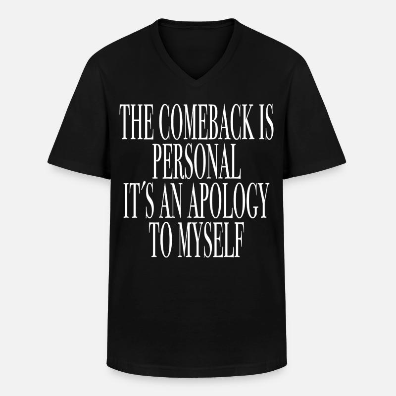 Sprücheshirt comeback motivation - Männer-T-Shirt mit V-Ausschnitt - Schwarz