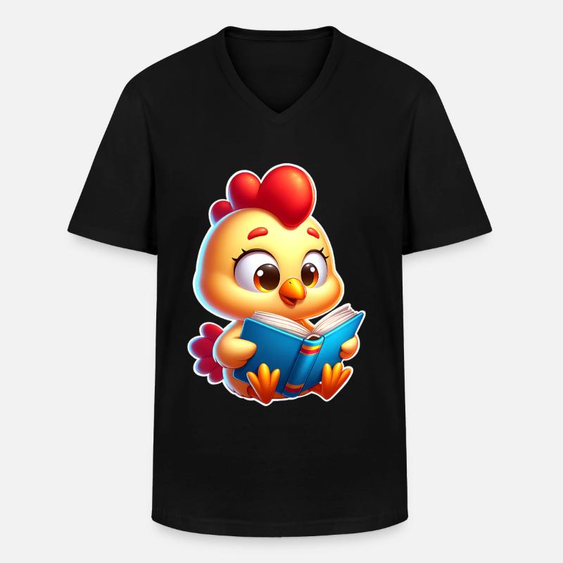 Lesen - Männer-T-Shirt mit V-Ausschnitt - Schwarz