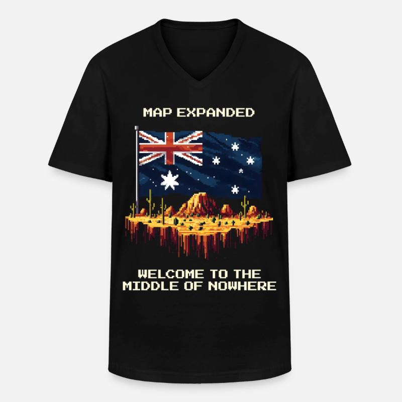 Karte erweitert: Mitte von Nirgendwo | Outback - Männer-T-Shirt mit V-Ausschnitt - Schwarz