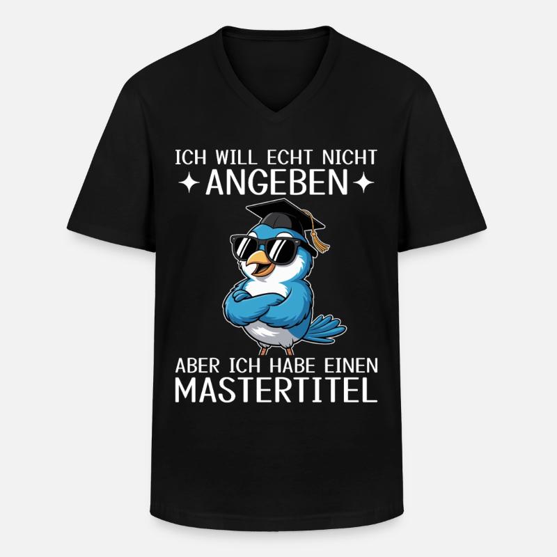 Master Abschluss geschafft - Mastertitel - Männer-T-Shirt mit V-Ausschnitt - Schwarz