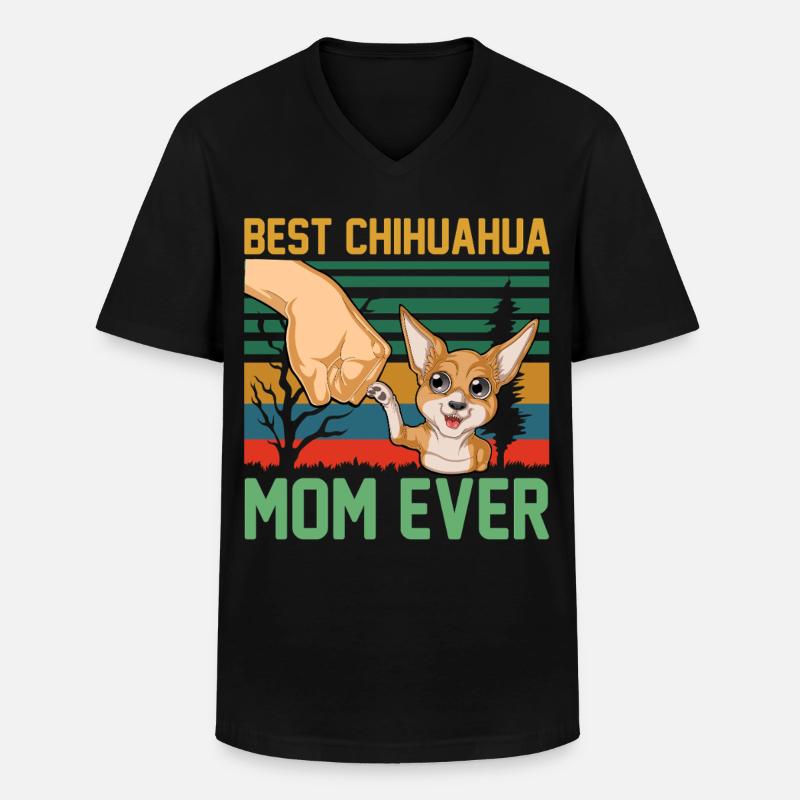 Chihuahua Mutter - Männer-T-Shirt mit V-Ausschnitt - Schwarz