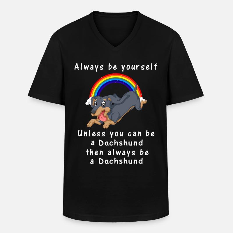 Dackel - Männer-T-Shirt mit V-Ausschnitt - Schwarz