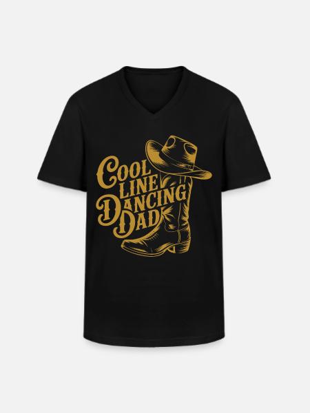 Line dance dad cool dancing dad - Men's V-Neck T-Shirt - black