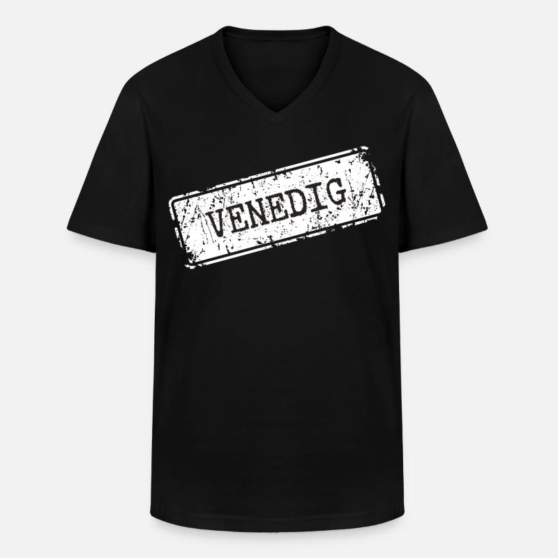 Venedig - Männer-T-Shirt mit V-Ausschnitt - Schwarz