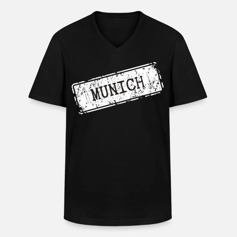 Munich - Männer-T-Shirt mit V-Ausschnitt - Schwarz