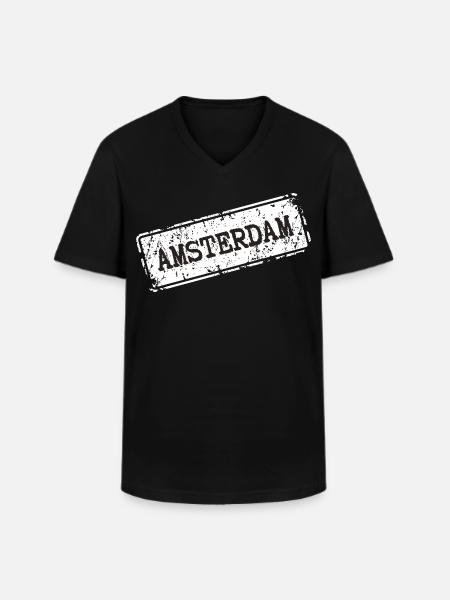 Amsterdam Street Style - Men's V-Neck T-Shirt - black