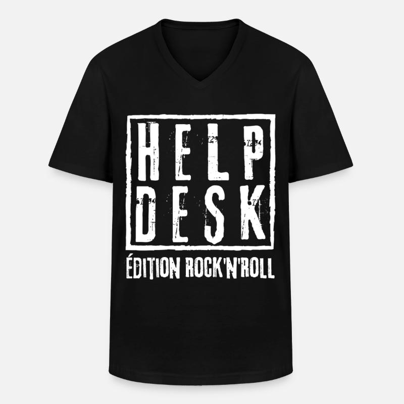 HELPDESK Rock N Roll Edition - Männer-T-Shirt mit V-Ausschnitt - Schwarz