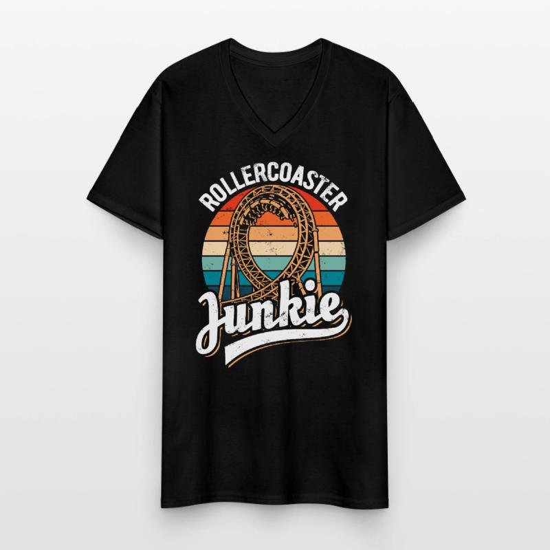 Rollercoaster Junkie - Roller Coaster - Loop Men's V-Neck T-Shirt