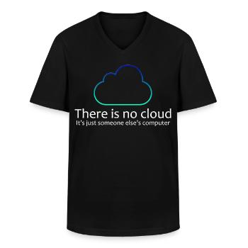 Il n’y a pas de chemise humoristique Cloud IT - T-shirt col V Homme - noir - Devant - AI Model Male 178 dark (178cm)