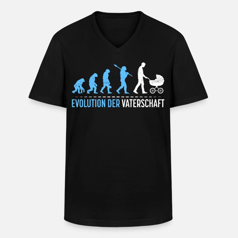 Werdender Vater EVOLUTION DER VATERSCHAFT Lustig - Männer-T-Shirt mit V-Ausschnitt - Schwarz