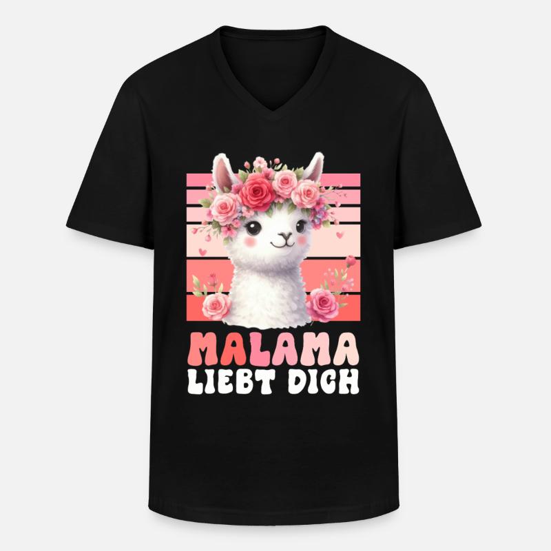 Werdende Mutter MALAMA LIEBE Lustiges - Männer-T-Shirt mit V-Ausschnitt - Schwarz