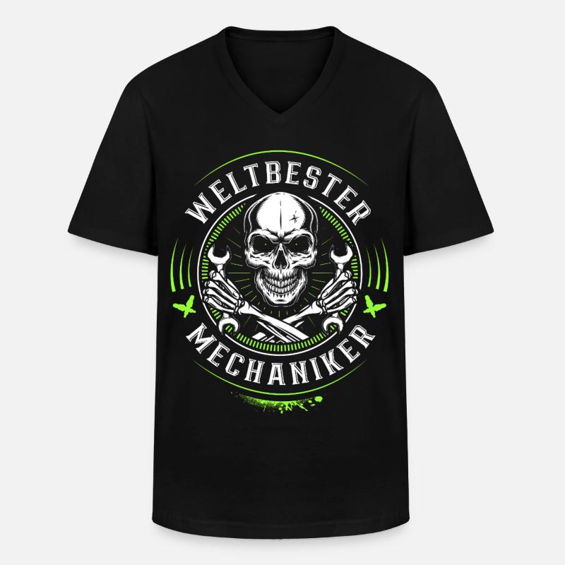 Weltbester KfZ Mechaniker - Werkstatt - Schrauber - Männer-T-Shirt mit V-Ausschnitt - Schwarz