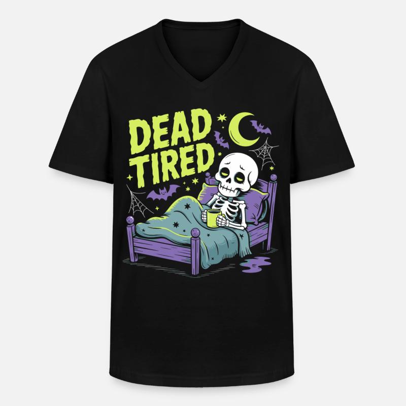 Morgenmuffel Ausschlafen Müde Erholung - Männer-T-Shirt mit V-Ausschnitt - Schwarz