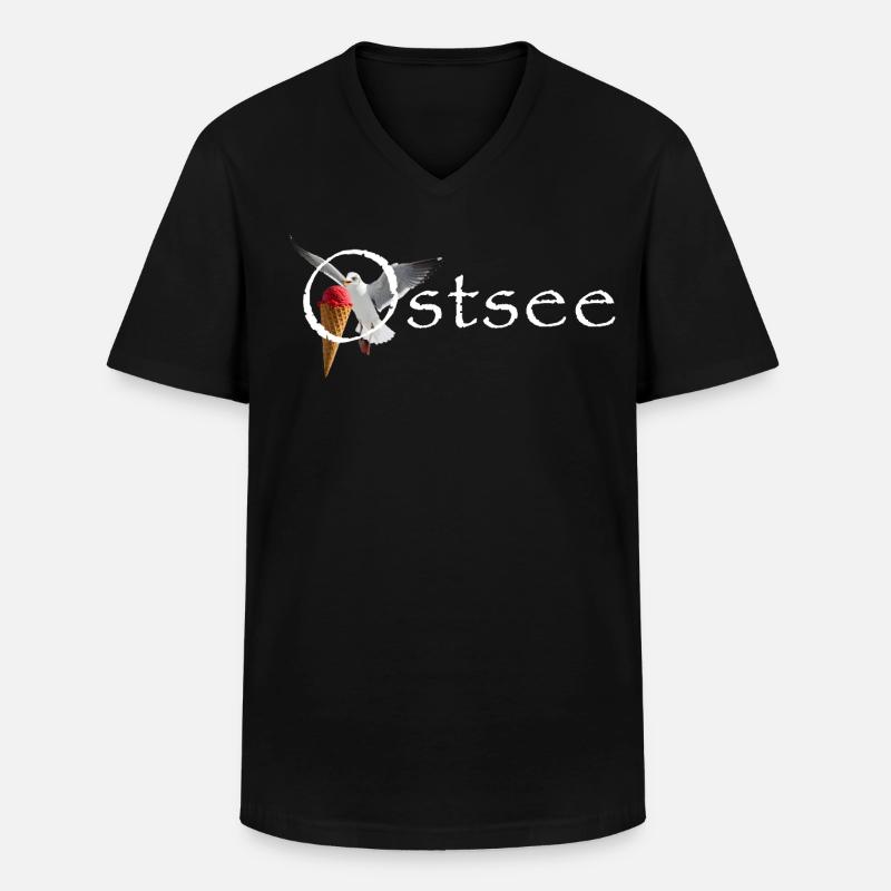 Ostsee Möwe Eisräuber Raubvogel - Männer-T-Shirt mit V-Ausschnitt - Schwarz