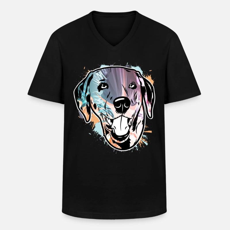 Dalmatiner - Männer-T-Shirt mit V-Ausschnitt - Schwarz