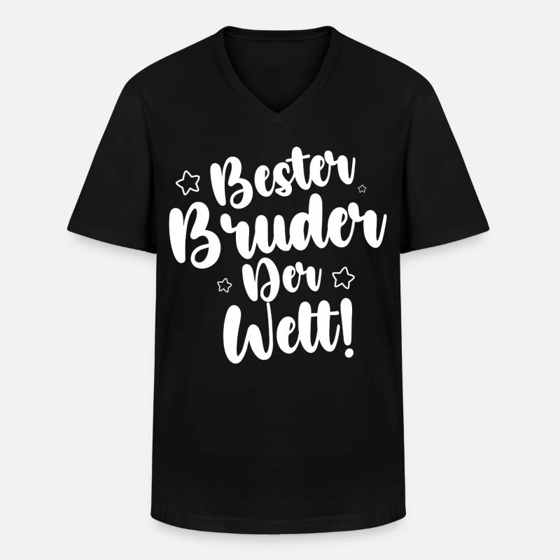 Bester Bruder Der Welt - Männer-T-Shirt mit V-Ausschnitt - Schwarz