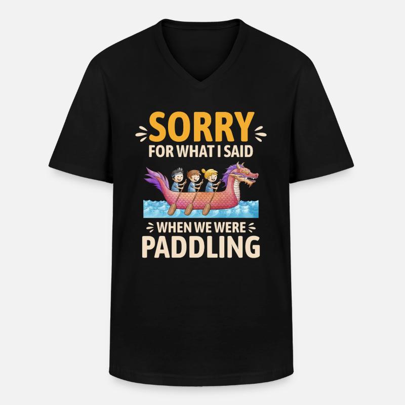 Synchronisiertes Paddelteam Drachenboot - Männer-T-Shirt mit V-Ausschnitt - Schwarz