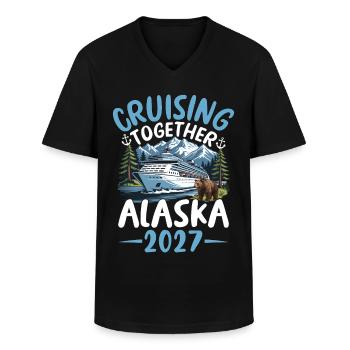 Alaska Kreuzfahrtschiff Abenteuer 2023 - Männer-T-Shirt mit V-Ausschnitt - Schwarz - Vorne - AI Model Male 178 dark (178cm)