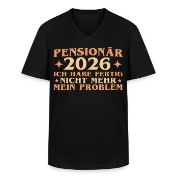 Retraité 2026 Adieu collègue de travail Pension - T-shirt col V Homme - noir - Devant - AI Model Male 178 dark (178cm)