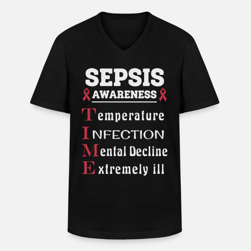 Sepsis Aufklärung T.I.M.E. Leitfaden - Männer-T-Shirt mit V-Ausschnitt - Schwarz