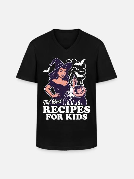 The best recipes for kids - Men's V-Neck T-Shirt - black