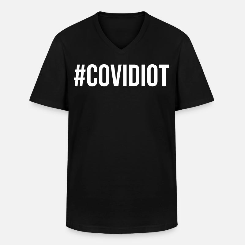 Covidiot - Männer-T-Shirt mit V-Ausschnitt - Schwarz