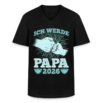 Werdender Vater ICH WERDE PAPA 2026 Lustig - Männer-T-Shirt mit V-Ausschnitt - Schwarz - Vorne - AI Model Male 178 dark (178cm)