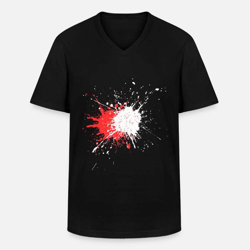 Abstrakte Farbspritztechnik auf Schwarz - Männer-T-Shirt mit V-Ausschnitt - Schwarz