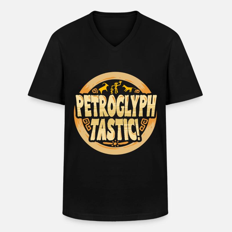 Petroglyphe Tastic Petroglyphen Piktogramme - Männer-T-Shirt mit V-Ausschnitt - Schwarz
